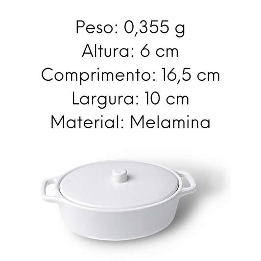 Mini Panela Oval Com Tampa Melamina