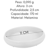 Tigelinha Mini Travessa Melamina 11cm P/ Molhos Gourmet Mix
