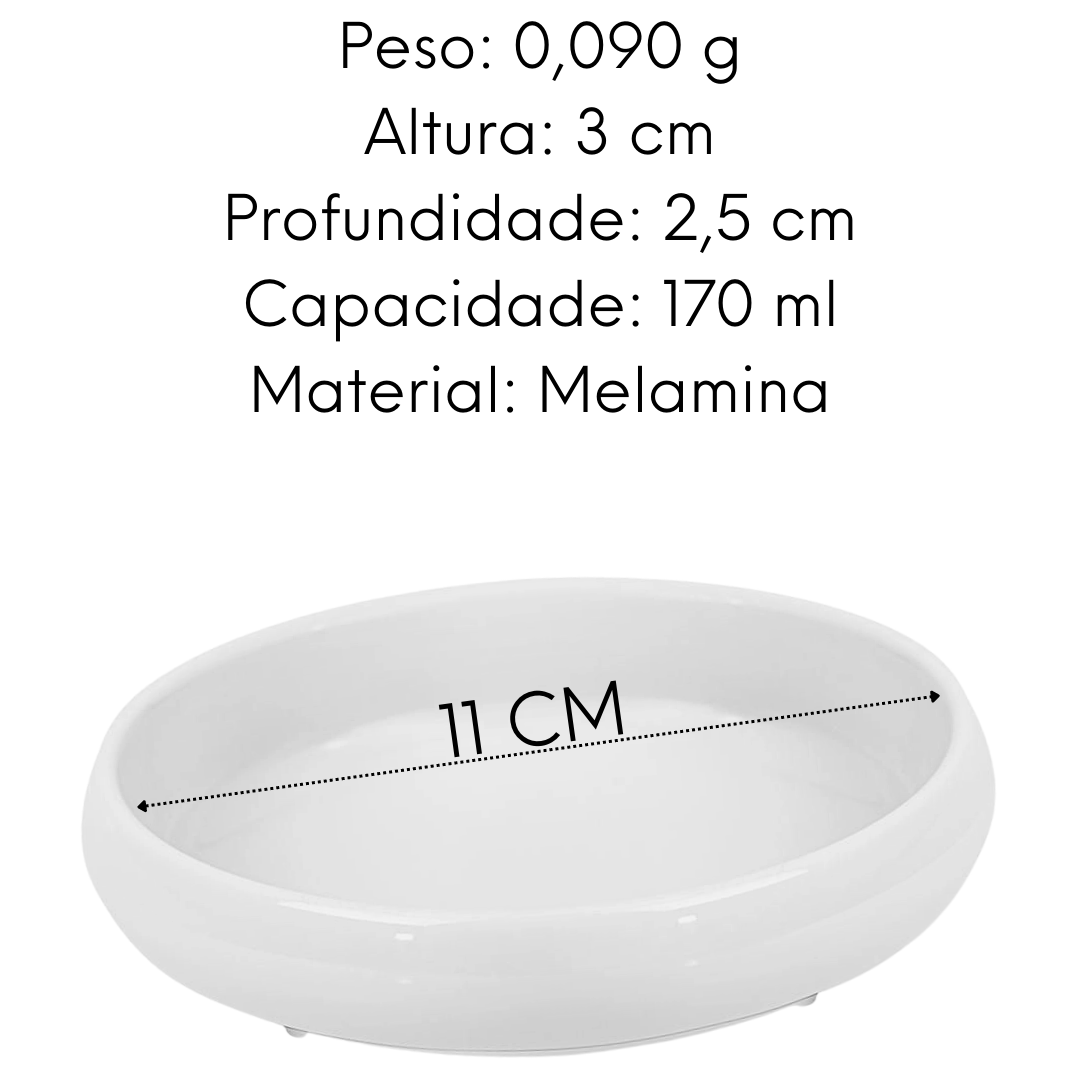 Tigelinha Mini Travessa Melamina 11cm P/ Molhos Gourmet Mix