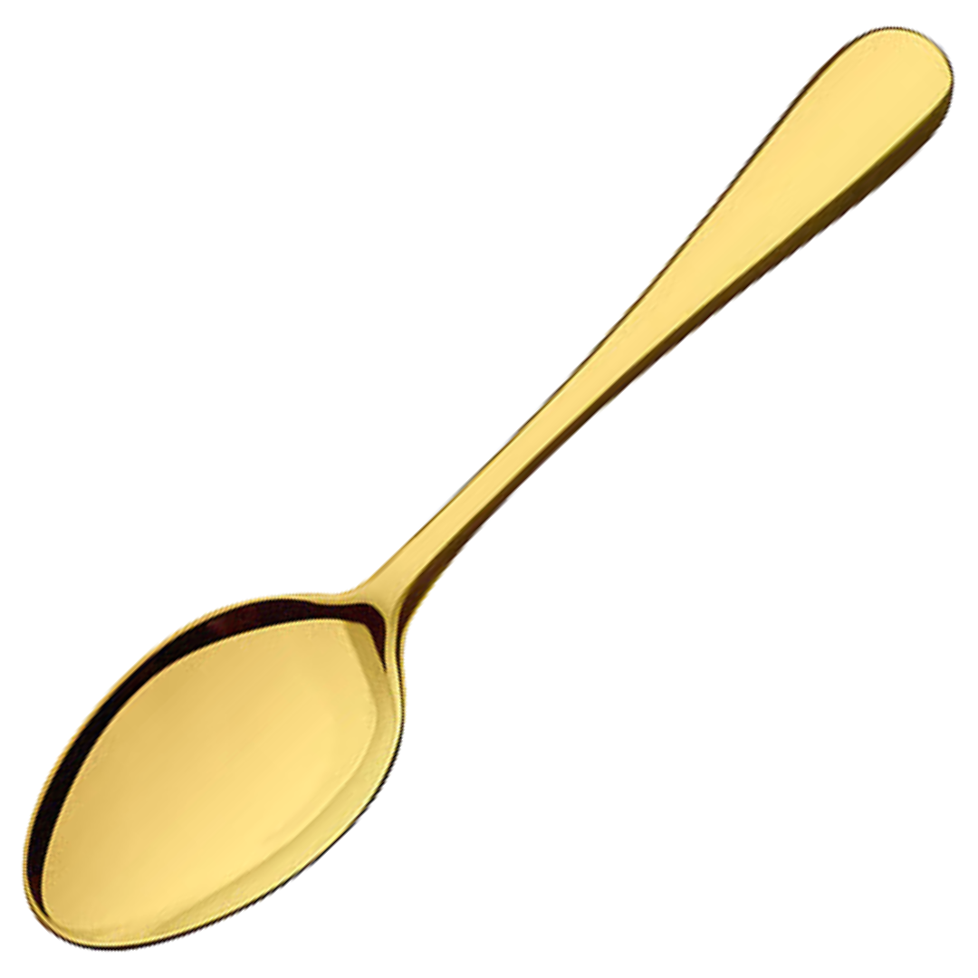 Colher Sobremesa Elite 18,2cm Cor Ouro Aço Inox Pesado Gourmet Mix
