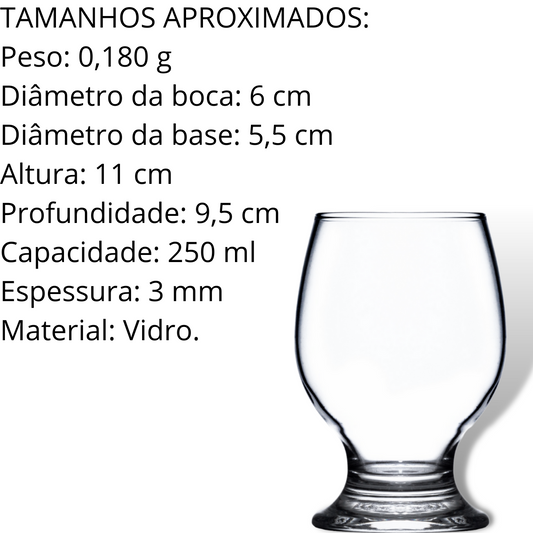 Taça Paulista Agua de 250 ML Vidro