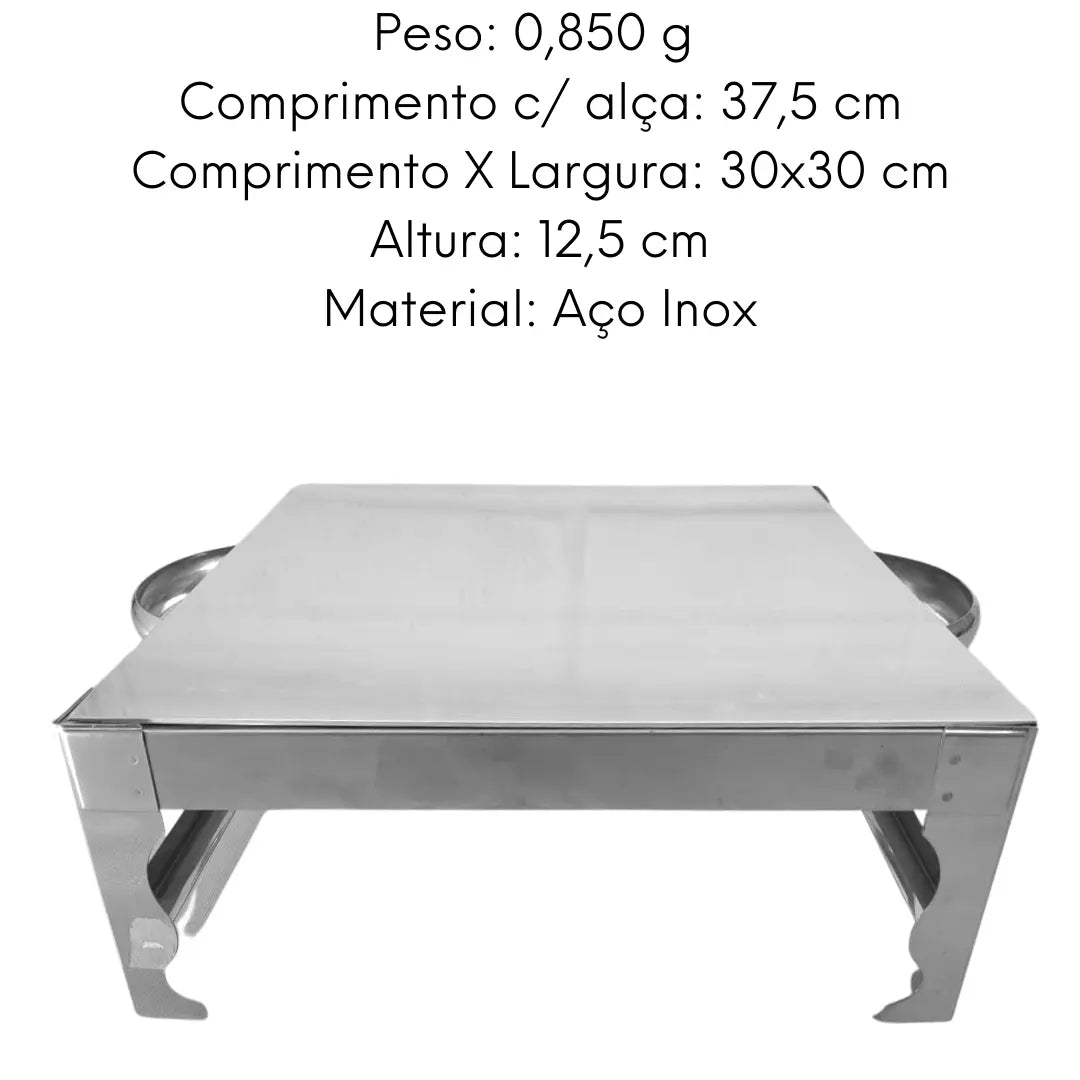 Rechaud Quadrado Em Inox Alissan