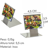 Display de mesa em inox 4,5 Cm