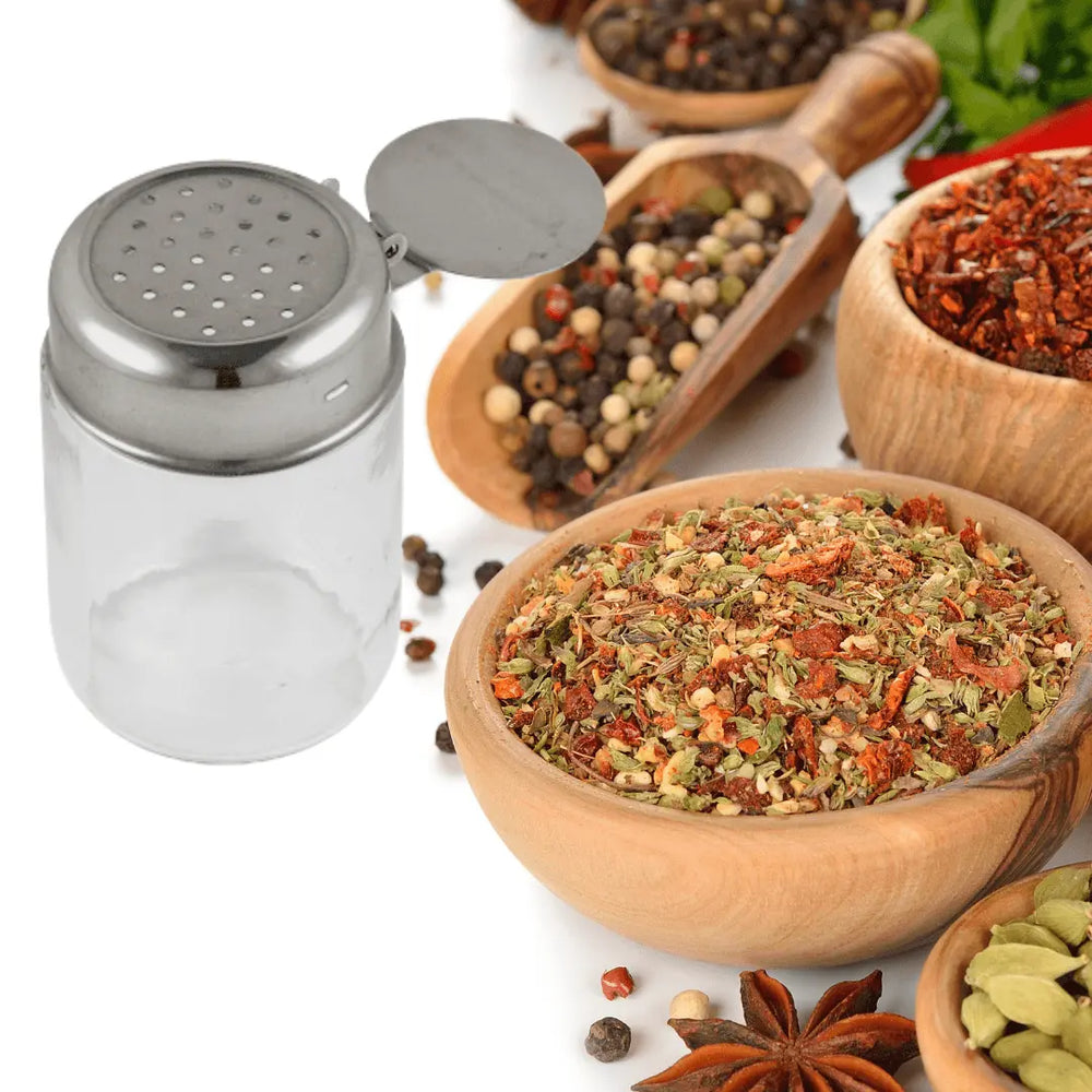 Porta Tempero C/ Tampa Em Aço Inox Alissan