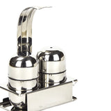 Kit Saleiro Paliteiro Com Suporte Em Aço Inox Restaurante Alissan