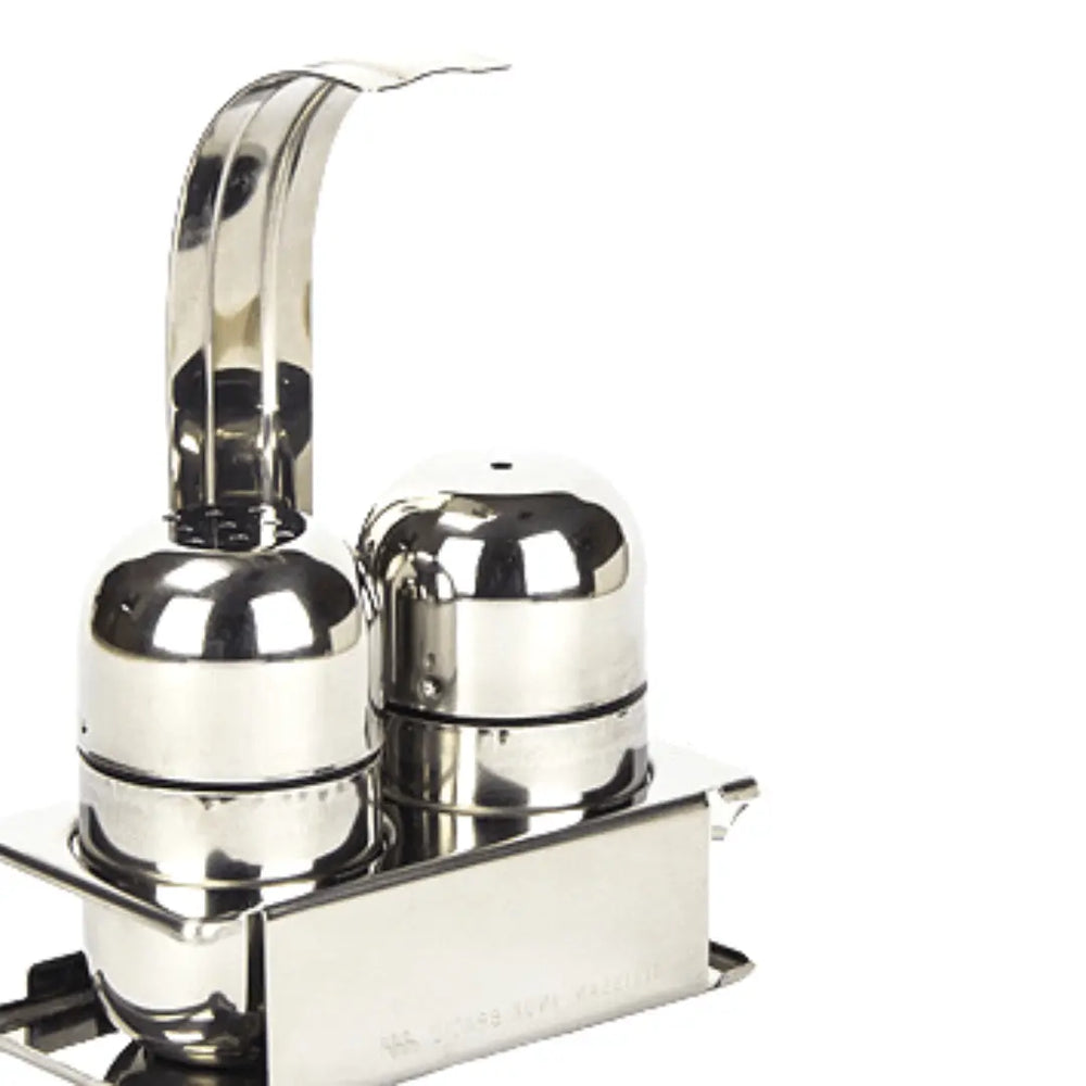 Kit Saleiro Paliteiro Com Suporte Em Aço Inox Restaurante Alissan