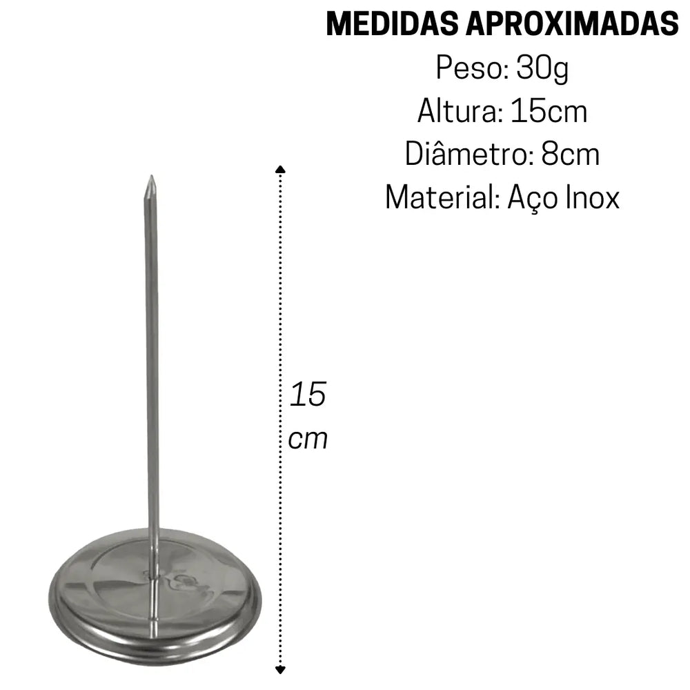 Porta Comanda Em Espeto De Aço Inox 15cm Alissan
