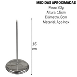 Porta Comanda Em Espeto De Aço Inox 15cm