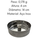 Modelador Redondo Aço Inox P/ Carne Hamburguer 14x4cm