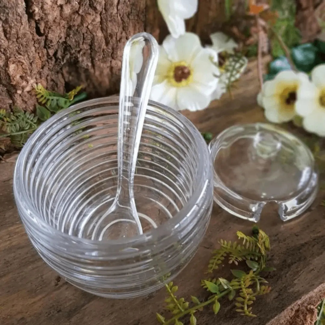 Açucareiro Colmeia C/Colher Vidro Lyor