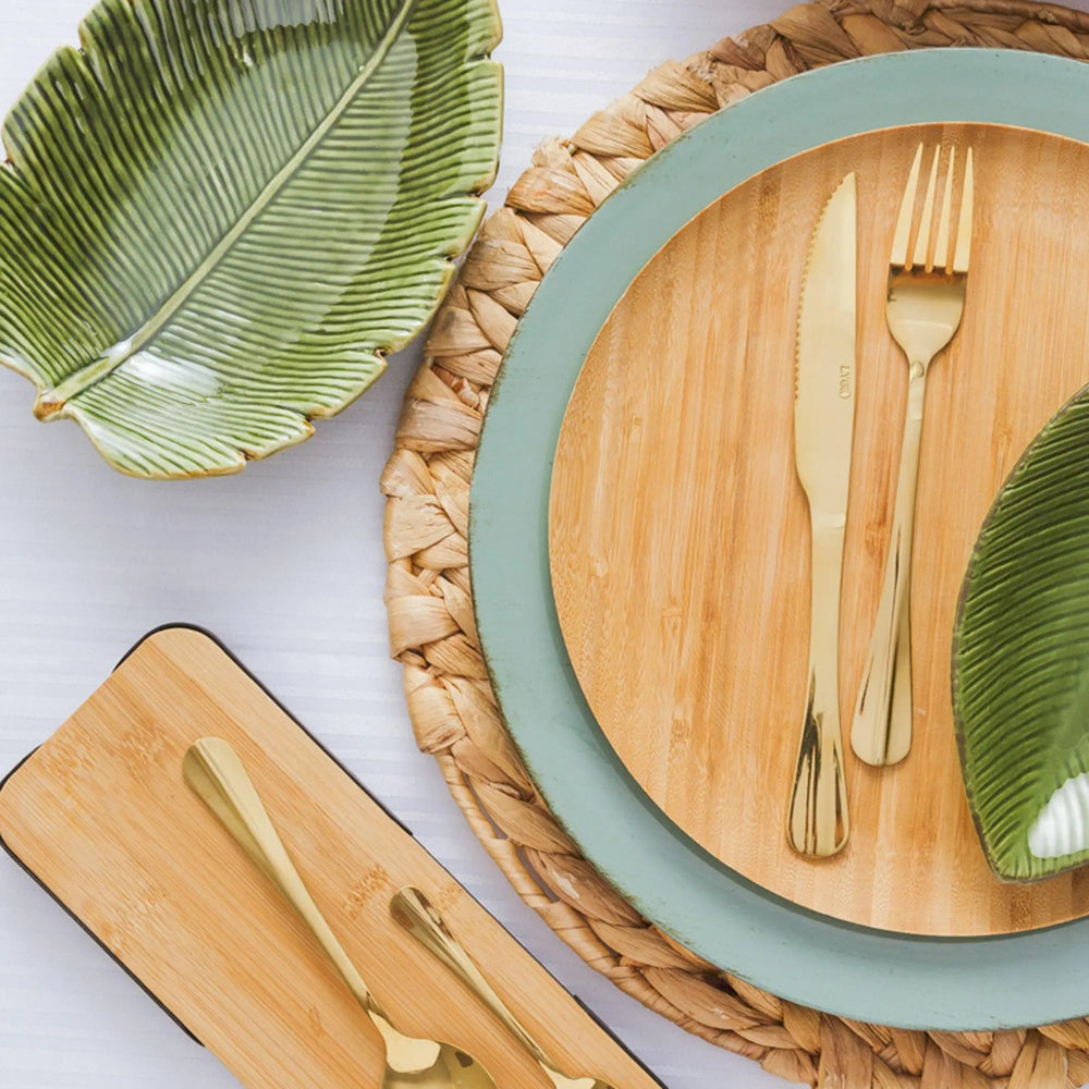 Faqueiro 24pçs Positano Dourado Inox Lyor Lyor