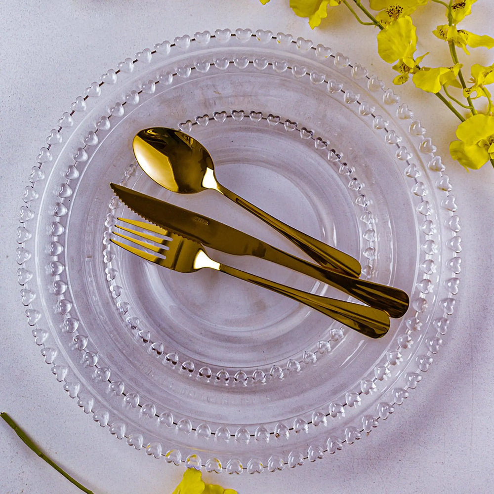 Faqueiro 24pçs Positano Dourado Inox Lyor Lyor