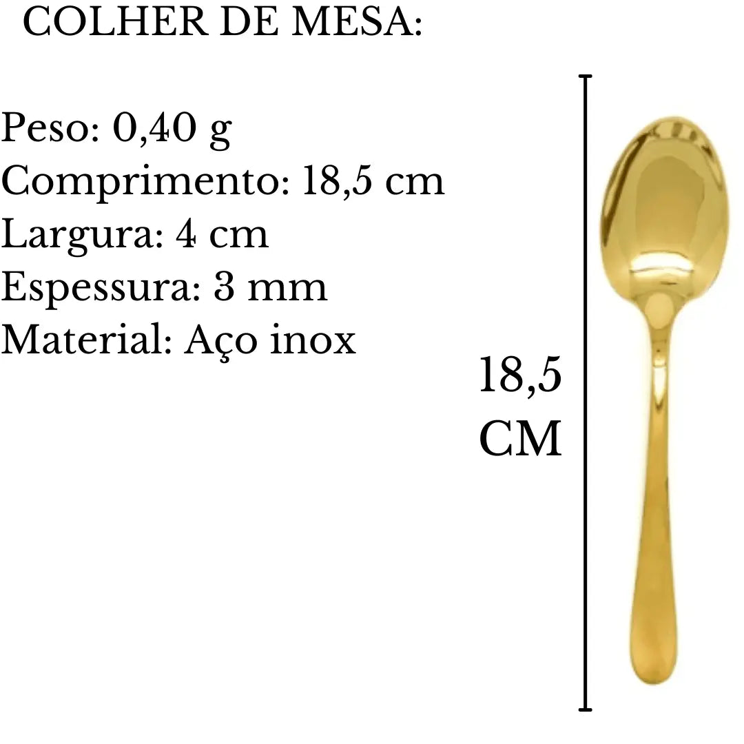 Faqueiro 24pçs Positano Dourado Inox Lyor Lyor