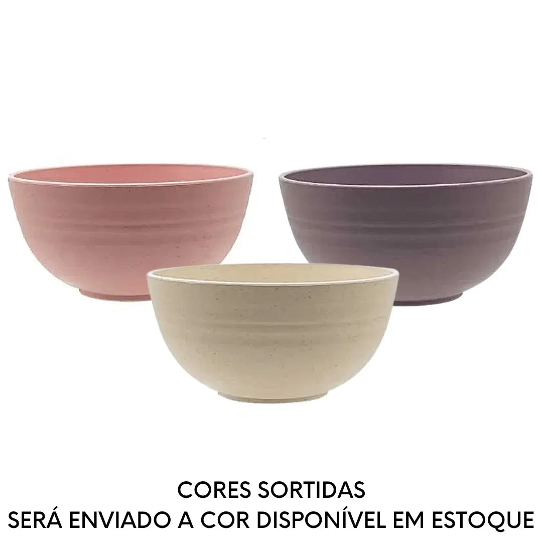 Bowl Bambu Ecológico PP 700ml Sortido Rosa Roxo Bege Lyor