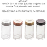 Pote Saleiro 80ml Em Vidro Tampa Sortida C/ Furos Lyor