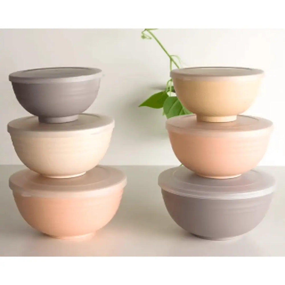 Conjunto 3 Bowls C/ Tampa Bambu Ecológico Cores Sortidas Lyor