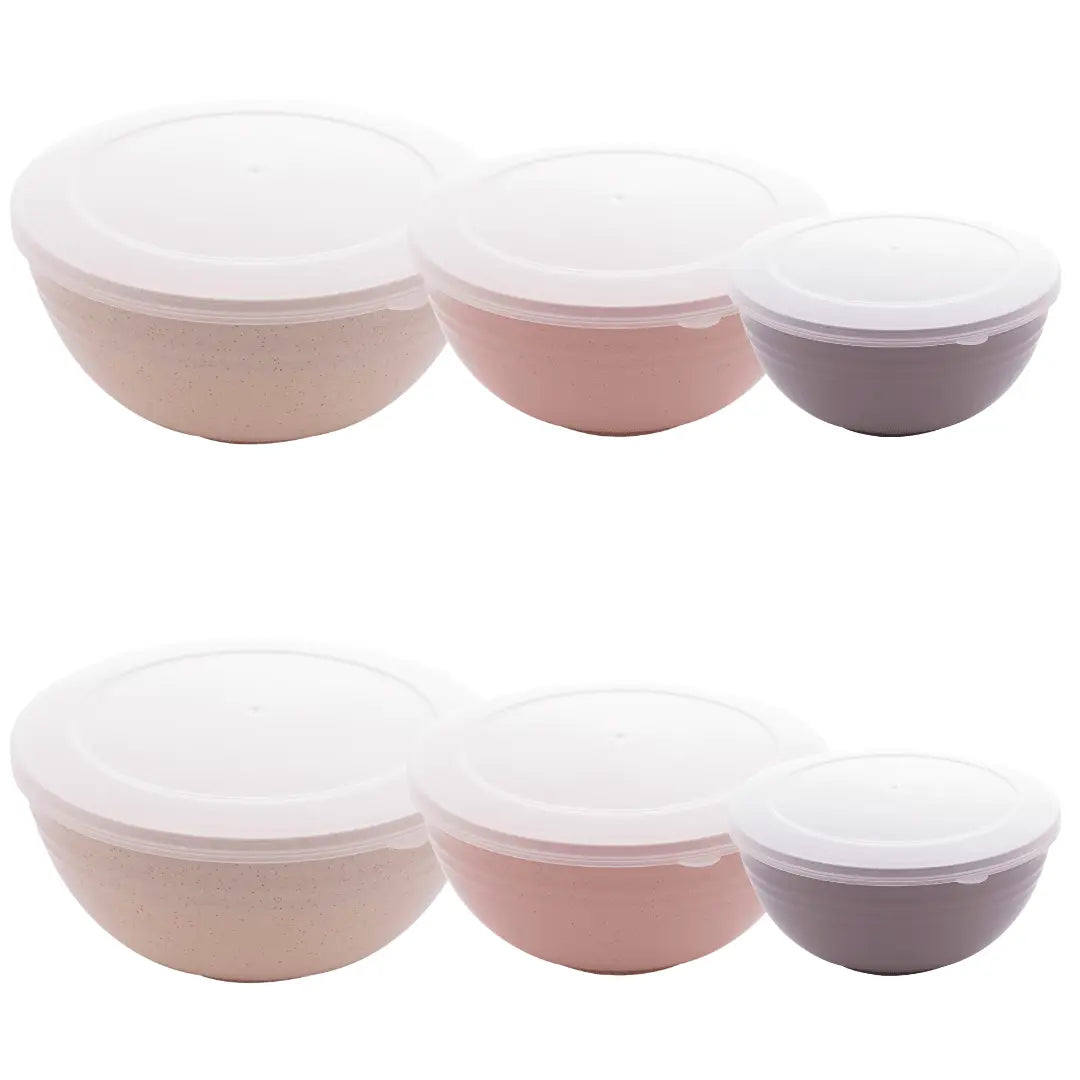 Conjunto 3 Bowls C/ Tampa Bambu Ecológico Cores Sortidas Lyor