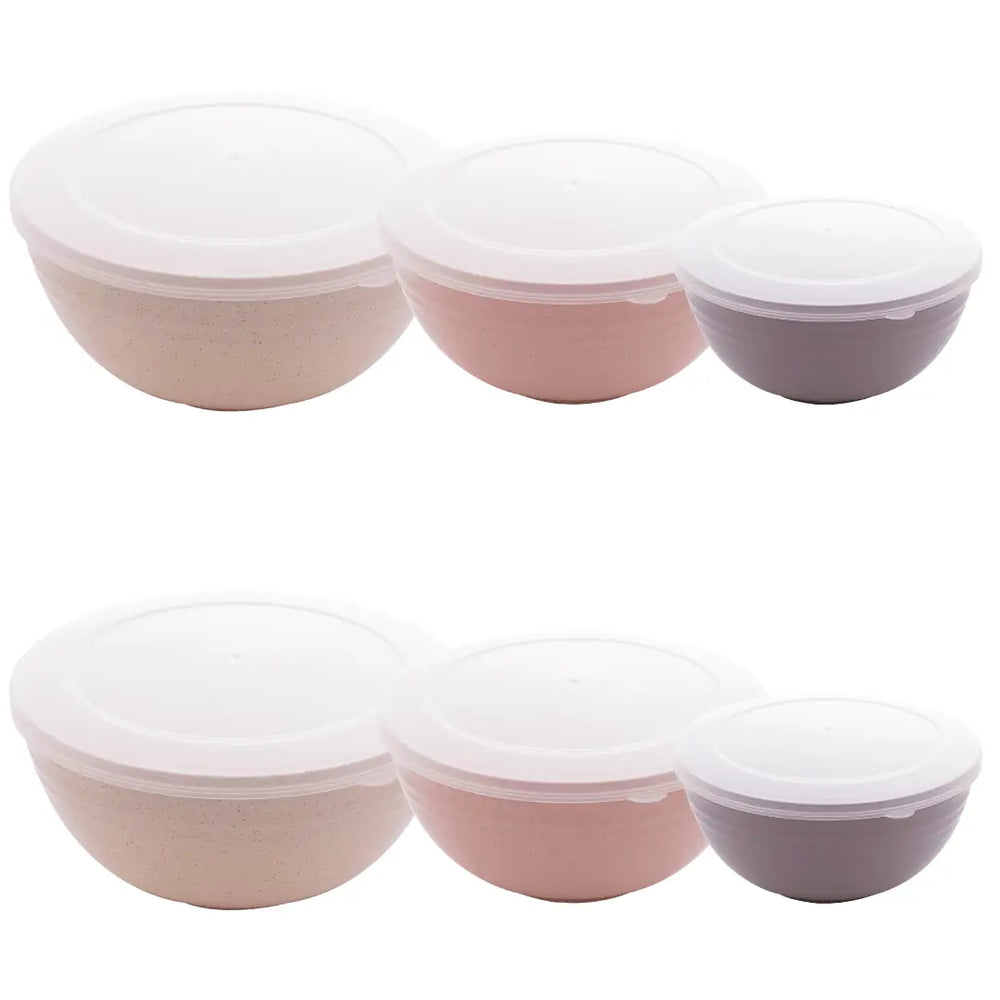 Conjunto 3 Bowls C/ Tampa Bambu Ecológico Cores Sortidas Lyor