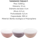 Conjunto 3 Bowls C/ Tampa Bambu Ecológico Cores Sortidas Lyor