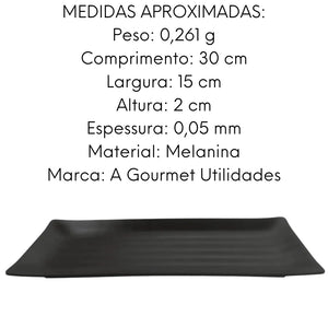 Travessa Retangular Melanina De 30 Cm Tóquio Lyor