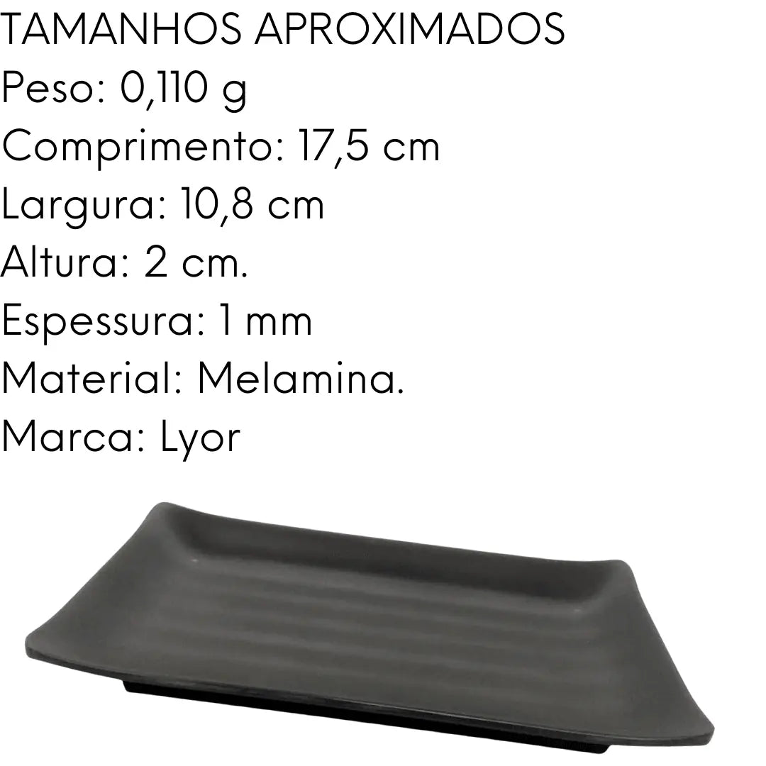 Travessa Melanina Preto Tóquio 17,5 Cm Lyor