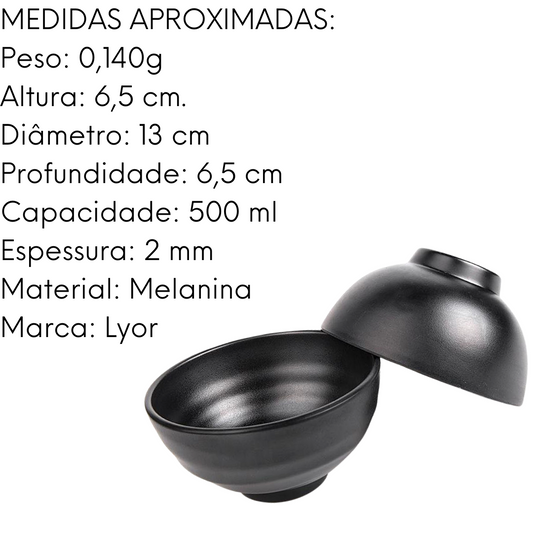 Bowl Melanina Tóquio Preto Lyor 500ml