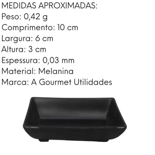 Porta Shoyu Retangular Melanina Tóquio Preto Main Image