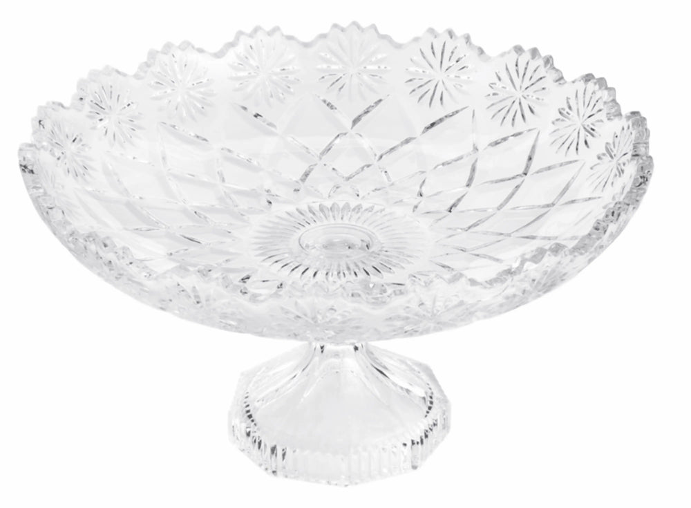 Centro de Mesa com Pé Diamond de Vidro Lyor