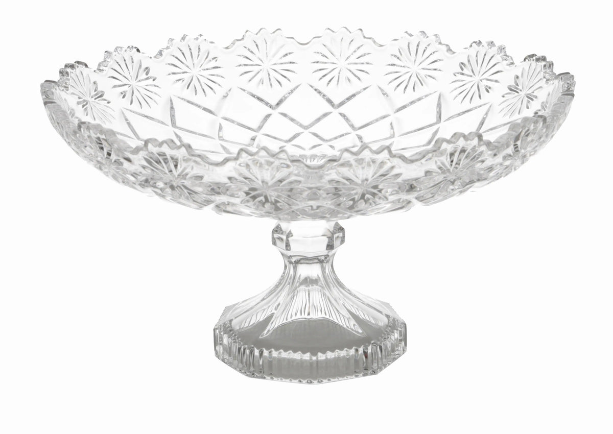Centro de Mesa com Pé Diamond de Vidro Lyor