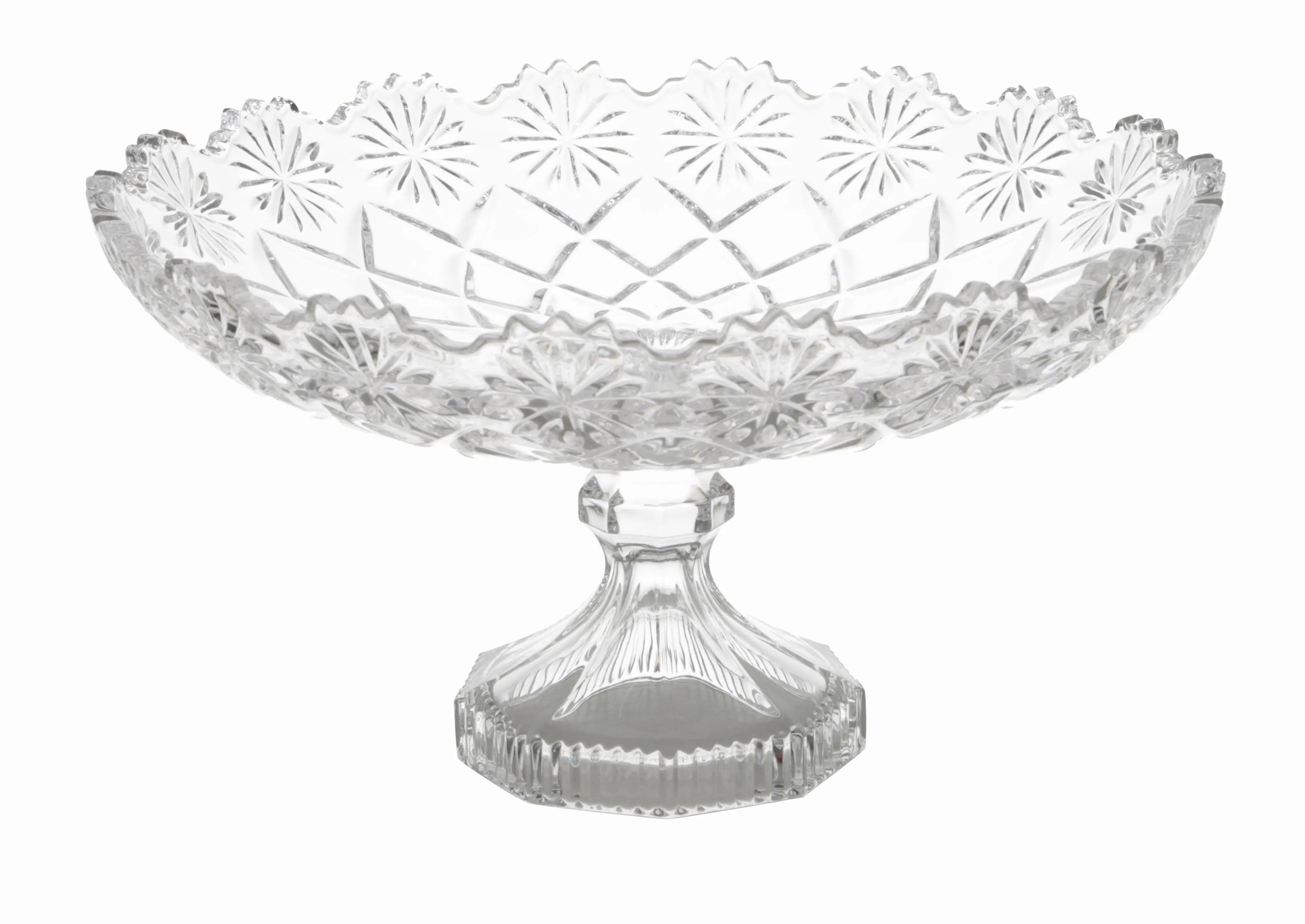 Centro de Mesa com Pé Diamond de Vidro Lyor