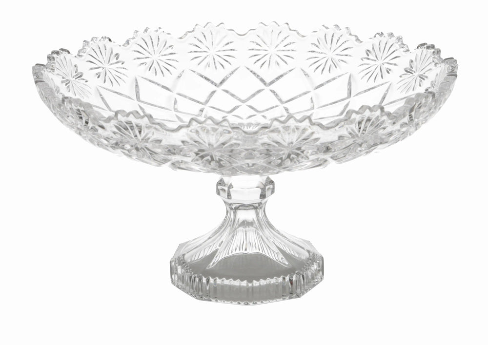 Centro de Mesa com Pé Diamond de Vidro Lyor