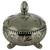 Potiche Cinza Metalizado Decorativo para Mesa Lyor