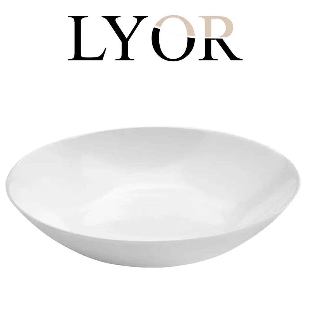 Prato Fundo Opalino Zélie 20cm Vidro Branco Lyor