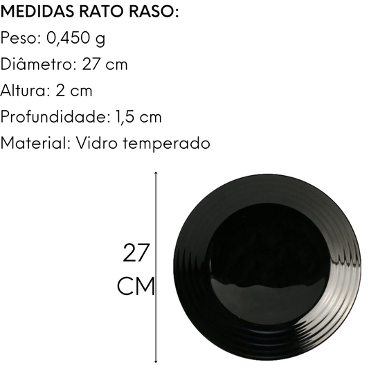 Prato Raso Harena Black 27cm Luminarc