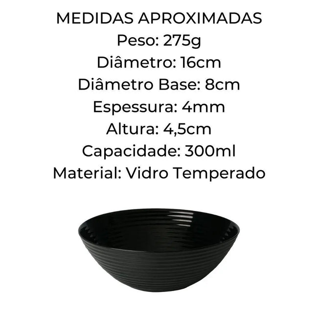 Bowl de Vidro Harena Black 16cm Main Image