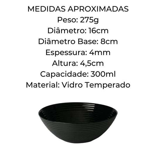 Bowl de Vidro Harena Black 16cm