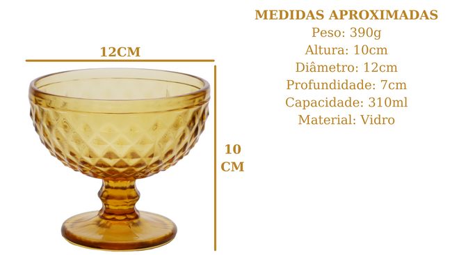 Taça de Sobremesa Bico de Abacaxi Âmbar Main Image