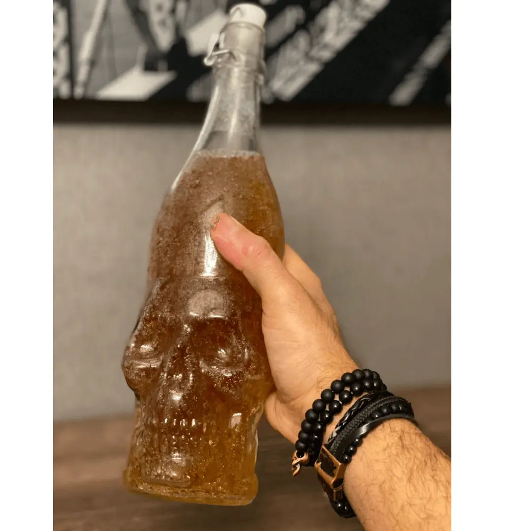 Garrafa Vidro Caveira Rock Style 1 Litro Lyor