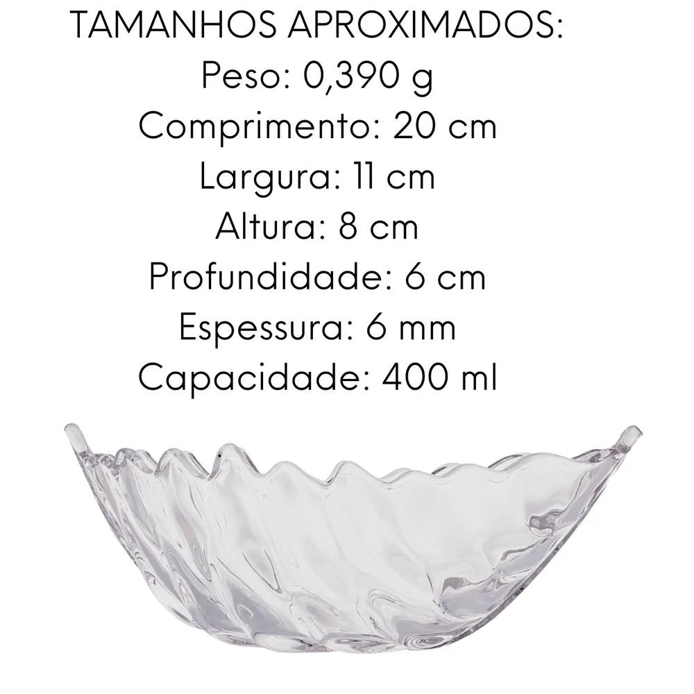 Centro De Mesa Folha Decorada Leaf Vidro 20cm Hotel Lyor