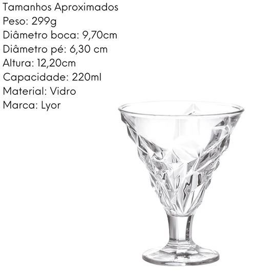 Taça Para Sobremesa 220 ML Merida Vidro