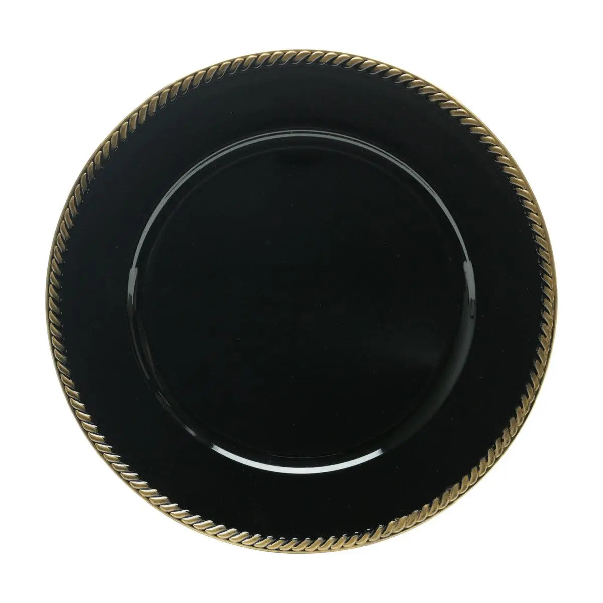 Sousplat Preto Bordado Profissional 33 Cm Lyor