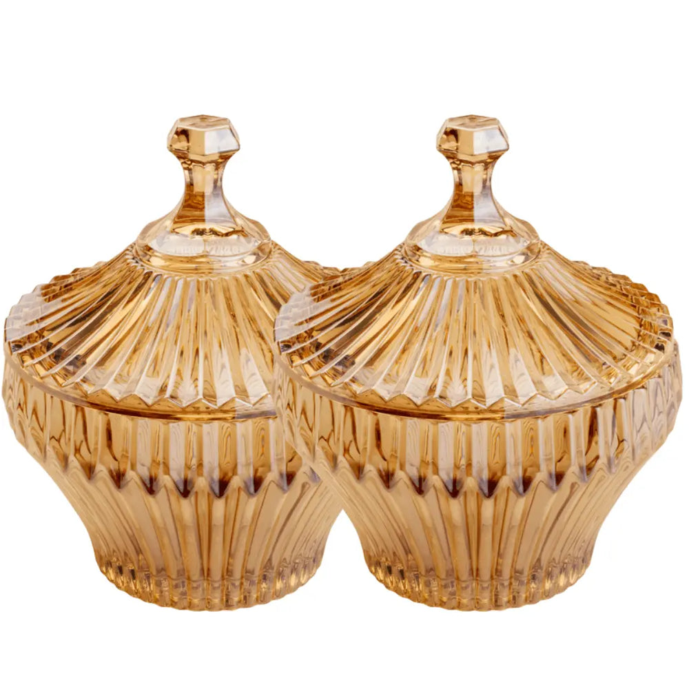 Potiche cristal renaissance âmbar 17 cm Lyor