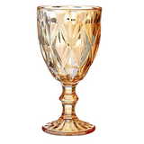 Taça Diamond Vidro Âmbar Decoração Mesa 300ml