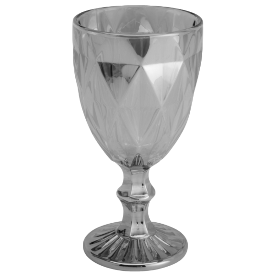 Taça Diamond 325 ML Metalizada Cinza