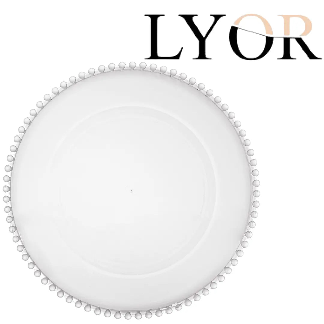 Sousplat Balls 32cm Transparente Plástico Redondo Lyor