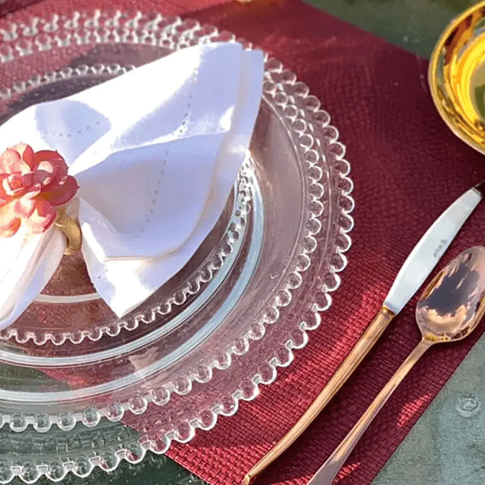 Sousplat Balls 32cm Transparente Plástico Redondo Lyor