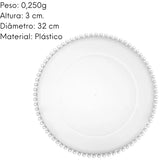 Sousplat Balls 32cm Transparente Plástico Redondo Lyor