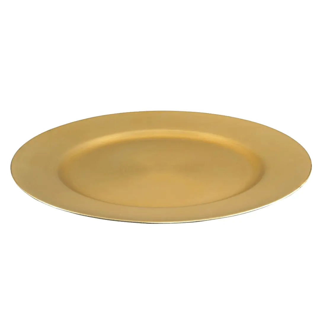 Sousplat Disco Opala Dourado 32,8cm Plástico Lyor