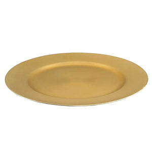 Sousplat Disco Opala Dourado 32,8cm Plástico Lyor