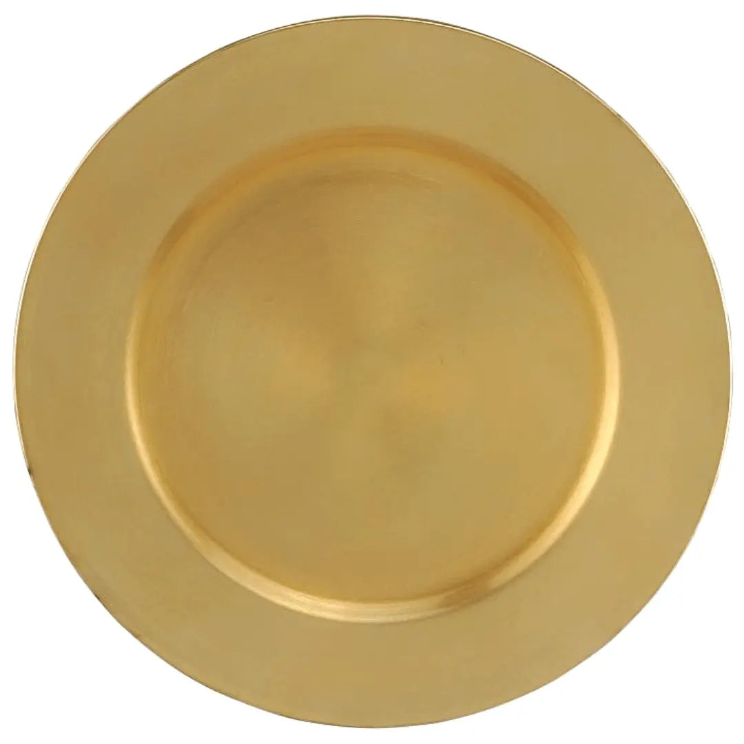 Sousplat Disco Opala Dourado 32,8cm Plástico Lyor